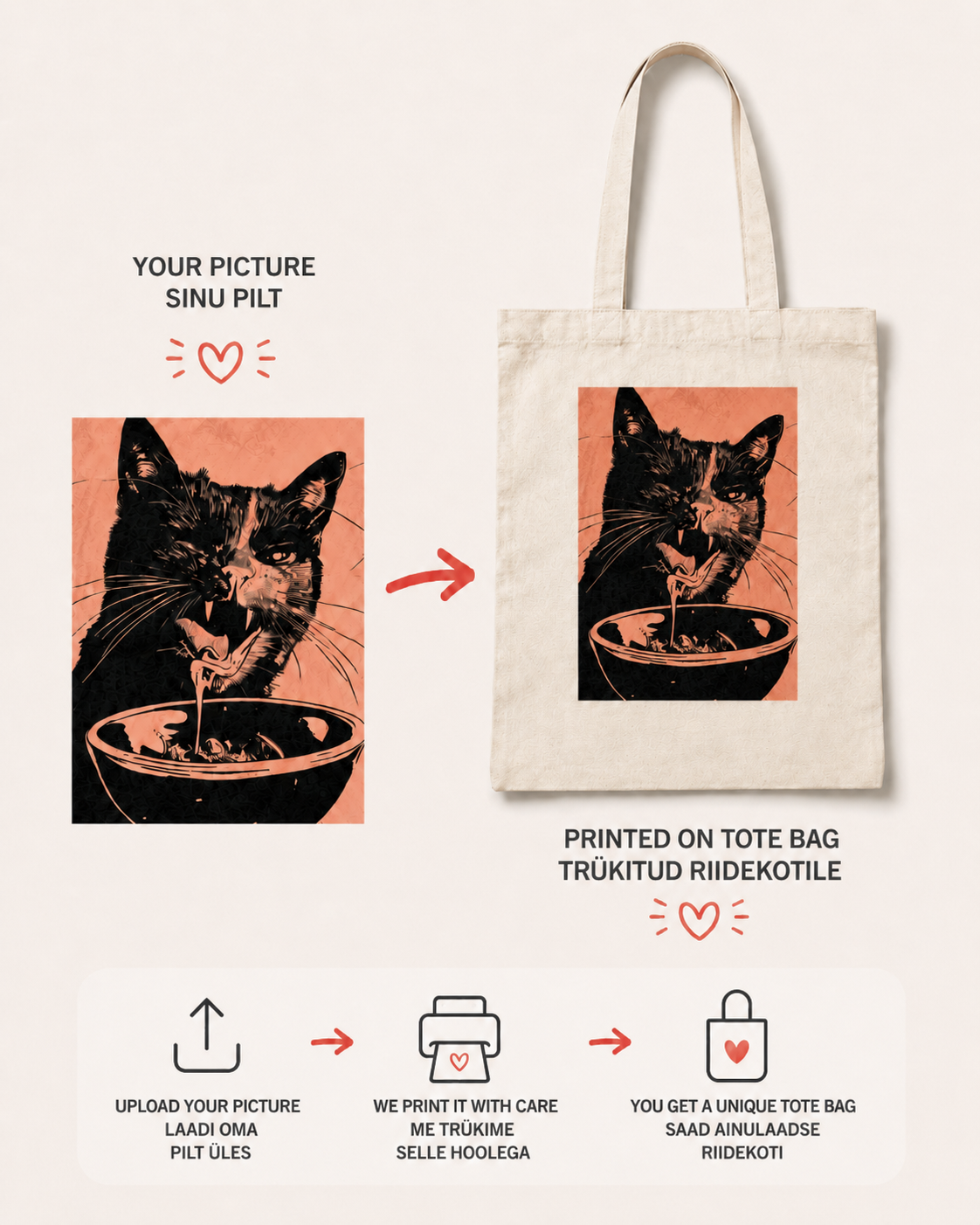 Loo oma personaalne Tote Bag vaid mõne klikiga.